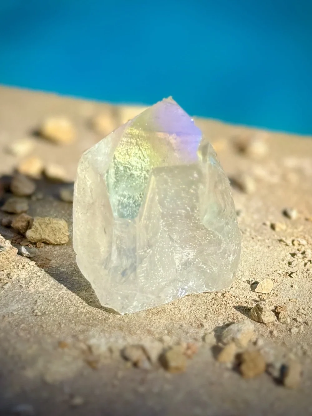 Brazilian Angel Aura Varied Geometric Tower/Shimmer Crystal Point